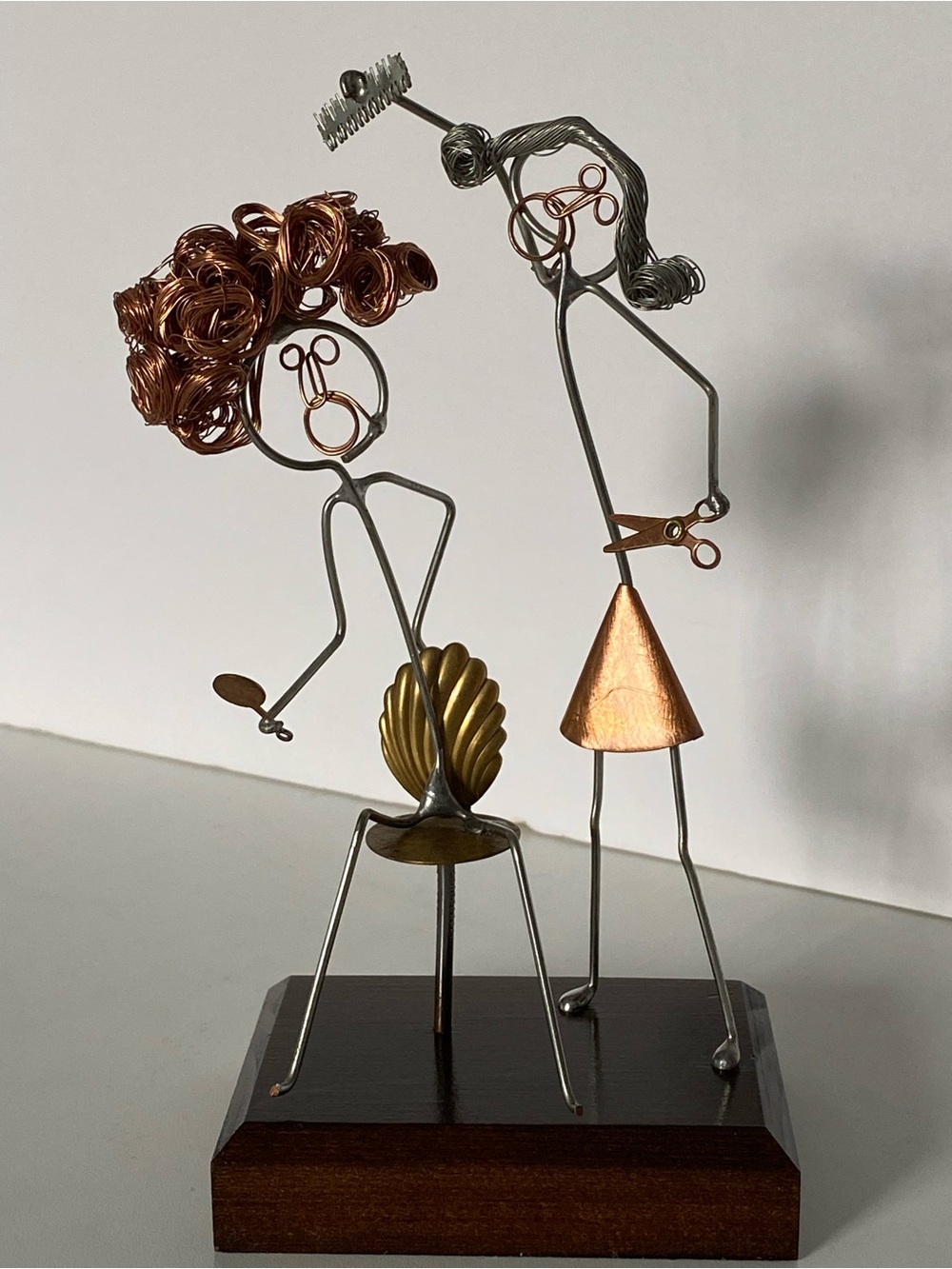 Hairdresser Sculpture Don Rae Designs Steampunk Salon Stylist Metal Wire 7” Exce
